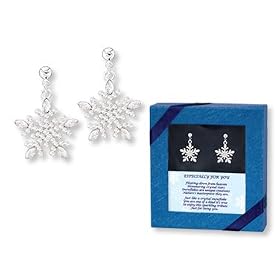 Sparkling Christmas Holiday Crystal SNOWFLAKE EARRINGS Gift Boxed