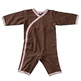 All-Natural Kimono Onepiece in Chocolate/Petal (6-12 months)