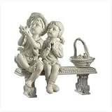 Garden Boy & Girl on Bench Garden Sculpture