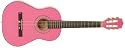 1/2 size pink acoustic guitar pack for kids beginners - suit 6 to 8 years - inc bag, strap, picks and pitch pipes