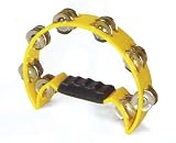 Pro Half Moon Tambourine - Double Row Cutaway 16 Sets of Jingles - Yellow