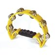 Pro Half Moon Tambourine - Double Row Cutaway 16 Sets of Jingles - Yellow