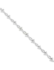 Genuine .925 Sterling Silver Diamond Tennis Bracelet 7.4 Grams . 100% Satisfaction Guaranteed.