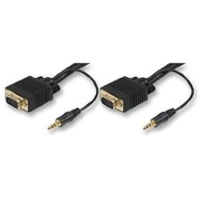 PC Laptop to HD LCD Plasma TV 15 pin VGA with Jack Audio Cable 2m by PoundMax