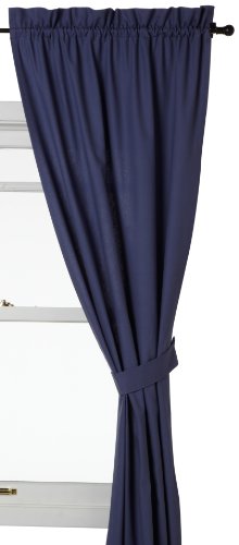 Logan Solid Color 68-Inch by 84-Inch Tailored Panel Pair Curtains with Tiebacks, Blue