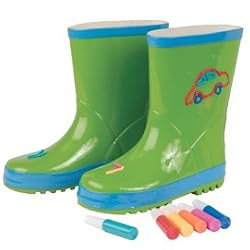 Green paint your own wellies