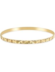 14K Yellow Gold Ladies Semanarios Solid 4.0mm Wide Bangle Bracelet