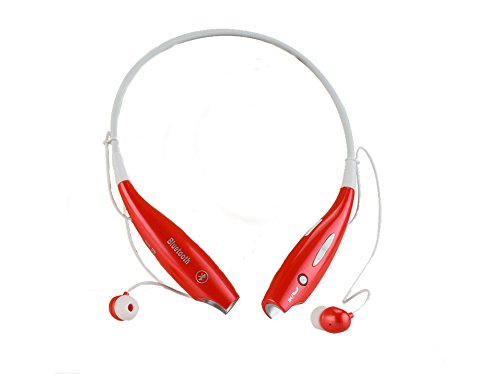 Enegg Sports Apt-X Wireless Bluetooth Neckband Stereo Headphones Headset with Microphone for iPhone, Samsung, LG, Blackberry Android Smartphones - Universal Music Earphones Earbuds, Red