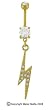 14G 3/8" DANGLING DISCO FEVER LIGHTNING DROP SYMBOL BELLY BUTTON NAVEL RING WITH DOUBLE GEM 14G 3/8" DANGLING DISCO FEVER LIGHTNING DROP SYMBOL BELLY BUTTON NAVEL RING WITH DOUBLE GEM