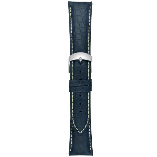Swiss Watch International 20 MM Navy Genuine Alligator Strap 20ABR06C