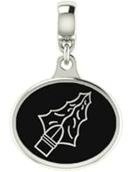 Florida State Seminoles Enameled Drop Charm. Solid Sterling Silver with Enamel