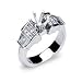 Augusta 18k White Diamond Ring (12 Princesses = .45, 6 Baguette = .50)