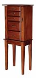 ACE Trading - Linon Global JOI 55042WAL-01-KD Living Accents Jewelry Armoire 8.88x13.25x35 - Walnut