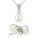 925 Silver Cultured Freshwater Pearl Necklace & Earring Set + 18