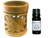 Sunflower Aromatherapy Oil Burner Diffuser with Sweet Pea Fragrance Oil