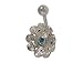 Antique Flower Belly Button Ring with Light Blue title=