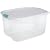 Sterilite 18888004 66-Quart Latch Box See-Through with White Lid and Peacock Latches, 4-Pack