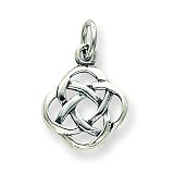 Sterling Silver Antiqued Celtic Knot Charm with 20 inch Sterling Silver Chain
