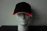 Black Fabric LED Lighted Glow Hat- Red