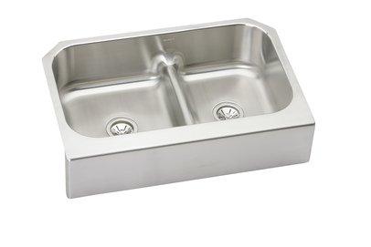 Elkay EAQDUHF3523R Gourmet Double Bowl Apron Kitchen Sink