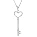 1/8 CT Diamond Key Pendant In Sterling Silver With 18 Inch Chain
