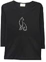 Cactus Bay Apparel Rhinestone Cat Cotton T-Shirt