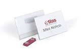 Durable 811719 Namensschild mit Magnet, 54 x 90 mm, transparent, Packung à 25 Stück