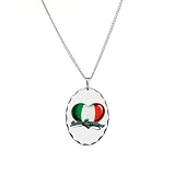 Necklace Oval Charm Italian Sweetheart Italy Flag