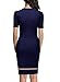 Miusol Women's Business Optical Illusion Work Bodycon Pencil Dress (Medium, A-Navy Blue)