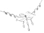 Filigree Butterfly with Genuine Rainbow Moonstone Cascading Drops 18" Sterling Silver Necklace