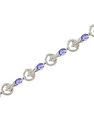 14kt Yellow Gold Oval Tanzanite and Diamond Bracelet