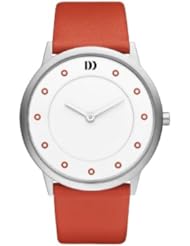 Danish Design Iv24q1032 Stainless Steel Case Red Leather Band White Dial Womens Watch