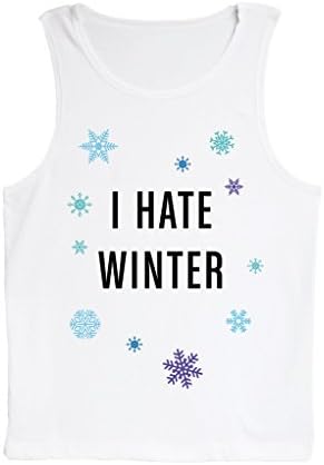 Poly Cotton Tank Top I Hate Winter Snowball Crystal Designed by TTG