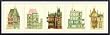 Art Poster Metal Framed Print - Five Houses - Artist: unknown- Poster Size: 11 X 39