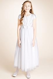 Autograph Short Sleeve Sequin Mesh Satin Dress