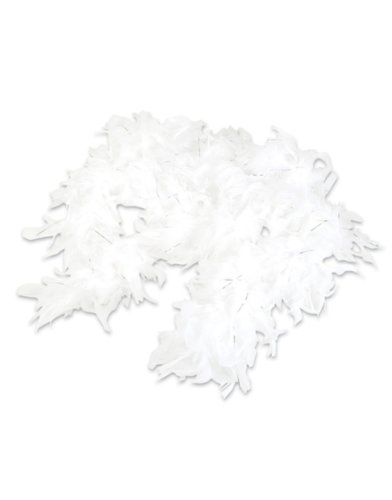 White Feather Boa With Silver Tinsel (6 ft)