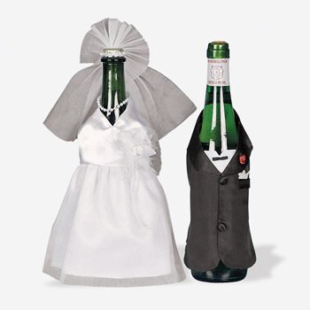 Bride & Groom Wedding Wine Bottle Decoration Cover