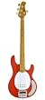 Ernie Ball Music Man Classic Collection StingRay 4 String Bass - Single Humbucker Coral Red Finished Birdseye Maple Neck White Pickguard