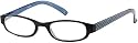 Sunoptic R12B Navy Blue/Black Reading Glasses - Strength +2.00 
Incl. Slip Case