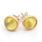 Glass Circle Stud Earrings by Michael Vincent Michaud (Olive)