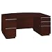 Office Products : Bush Furniture Milano Bow Front Double Ped Desk, Harvest Cherry