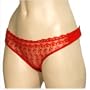 Mopas Sexy Sheer Lace Lowrise G string Thong Panty, Medium, Beige
