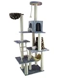 ^..^Silver Gray Cat Tree Condo Scratcher Pet Furniture A7802