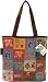 Large Tote W/Zipper Top 14X3X13-1/2 - Mythical Dog Patchwork