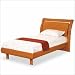 Full Global Furniture USA Emily Kids Contemporary Wood Sleigh Bed 3 Piece Bedroom Set in Cherry
