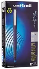 (3 Pack Value Bundle) SAN60103 Roller Ball Stick Dye-Based Pen, Blue Ink, Fine