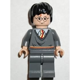 LEGO Harry Potter Mini-Figure Harry Potter, Gryfindor Stripe Torso, Dark Bluish Gray Legs