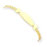 14k 2mm Diamond Cut Heart ID AdjuStable Baby Bangle