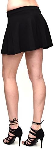 Flowy A-Line Mini Skirt (Small, Black Solid)