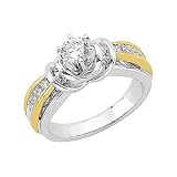 14K Two-Tone Gold Diamond Engagement Ring Semimount - 0.20 Ct.